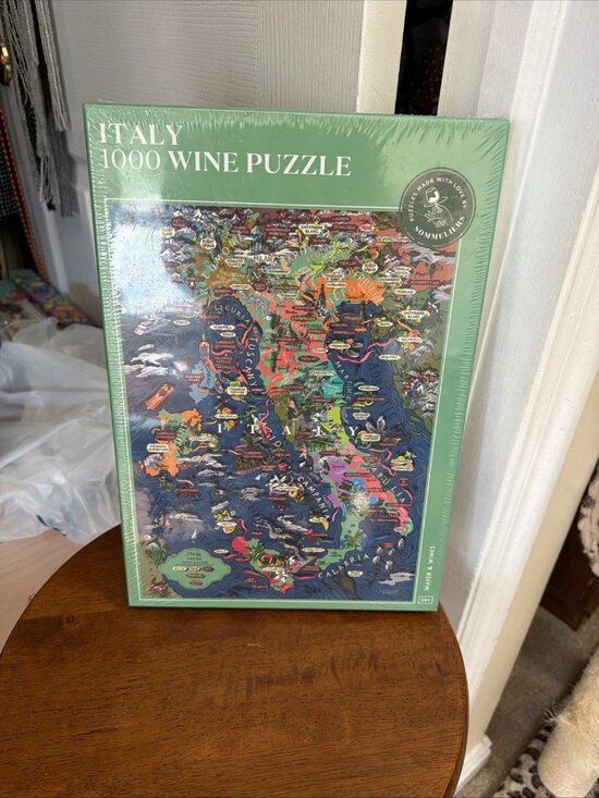 ITALY Wine Map 1000 Piece Jigsaw Puzzle By Water And Wines AB ~ New Sealed - Picture 2 of 3